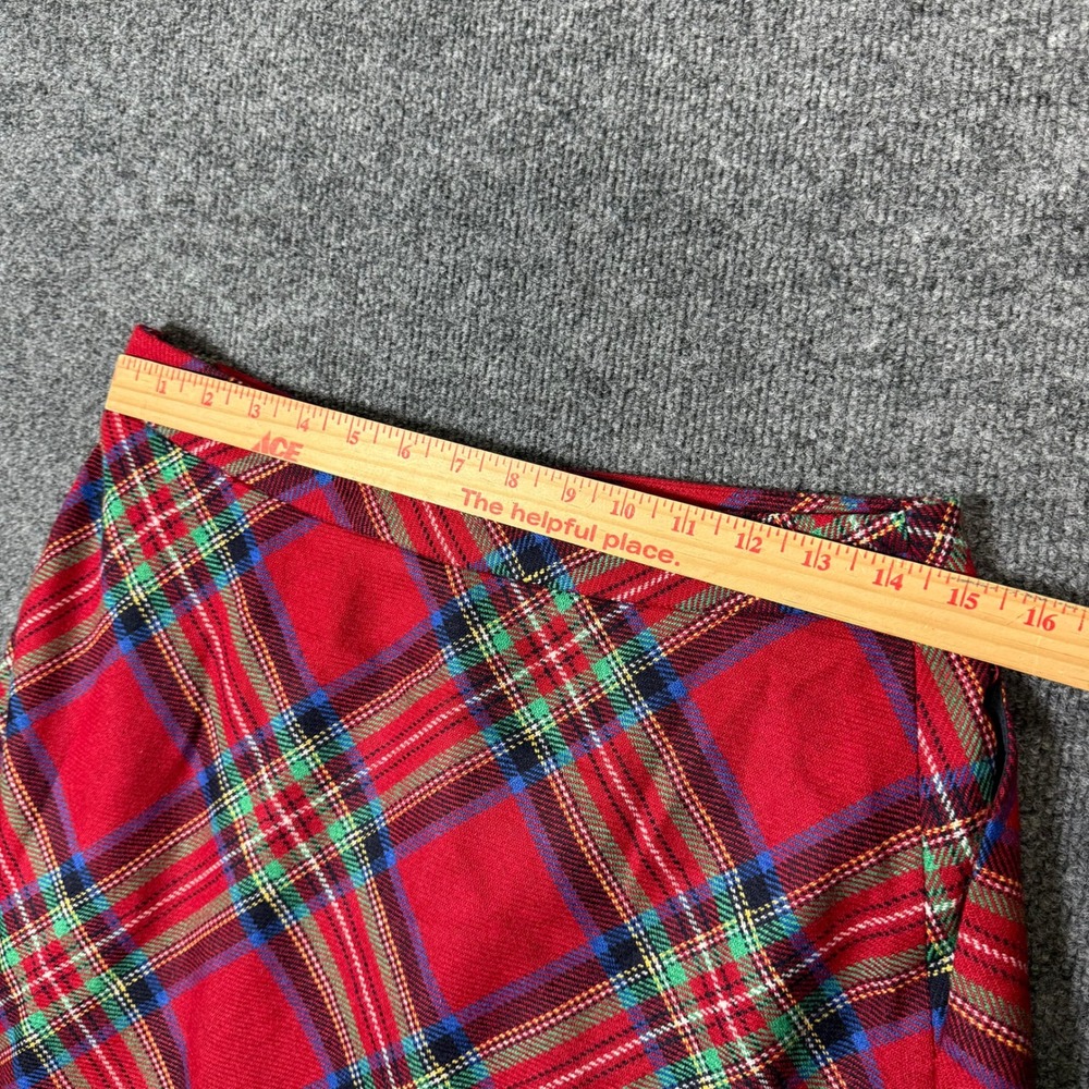 Boden Hayley Red Tartan Plaid Wool Blend A-Line Midi Skirt Womens US 6 Holiday - Picture 6 of 9